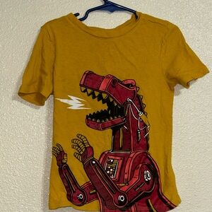 Yellow Dinosaur Robot Kids T-Shirt